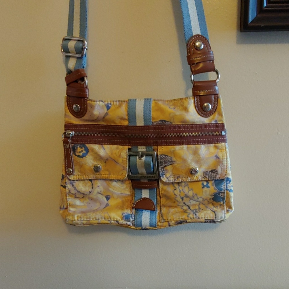 Catalina Crossbody Bag in Yellow and Blue Design
